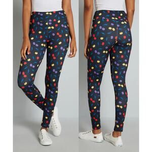 Modcloth Keeping it Cardio Cherry Bomb Graphic Fun Print Leggings Women's XS NWT